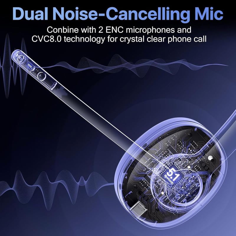 Weatwo Bluetooth Headset CVC8.0 Zajszűrő Dupla Mikrofonnal, 30+ Óra Beszédidő, Vezeték Nélküli Fülhallgató PC Mobil Irodai Használatra