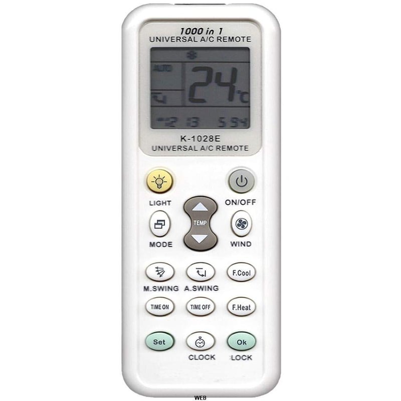 Univerzálny diaľkový ovládač na klimatizáciu WEB World Electronic Business K-1028E, čierny, 1 ks