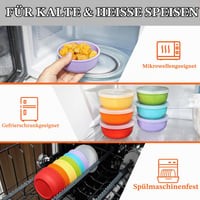 webake 6 ks silikónových misiek s viečkom, 4 oz sada misiek na snack, misky na müsli s viečkom, misky na omáčky, pochutiny, dezerty a dipy 3