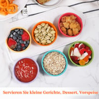 webake 6 ks silikónových misiek s viečkom, 4 oz sada misiek na snack, misky na müsli s viečkom, misky na omáčky, pochutiny, dezerty a dipy 5