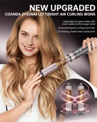 Webeauty 4 v 1 sada na úpravu vlasov Airstyler, fén na vlasy s 2 kulmami, ružová, 100-240 V 6