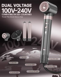 Webeauty 4 v 1 sada na úpravu vlasov Airstyler, fén na vlasy s 2 kulmami, ružová, 100-240 V 2