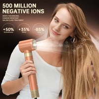 Webeauty 7 v 1 súprava na úpravu vlasov Mokka – 1400 W iónový sušič vlasov, automatická kulma, žehlička na vlasy, difuzér, 500 miliónov záporných iónov, duálne napätie 4