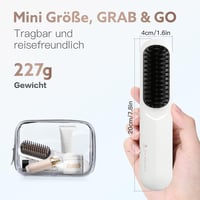 webeauty Vezeték nélküli 200 millió negatív ionos hajkiegyenesítő kefe mini, tölthető, USB-C kábellel, fehér 7