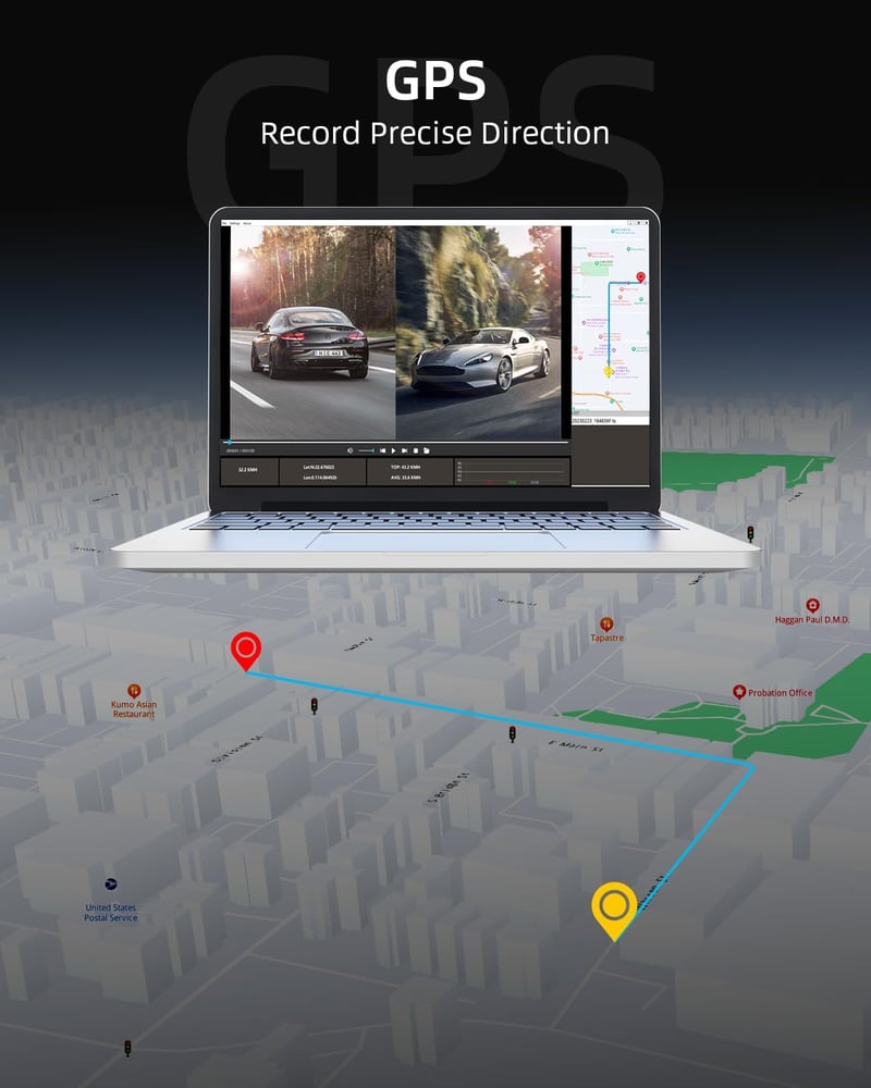 WeBeqer 4K Tükör Menetrögzítő Kamera 10" IPS Érintőképernyővel, 1080P Tolatókamera, GPS, 64GB Kártya, 170° Látószög, G-Szenzor, Parkolási Mó