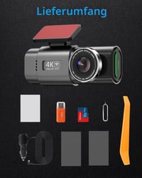 Cameră auto de bord WeBeqer WiFi față-spate, 4K + 1080P, Mini 1,47 inch, unghi vizual 170° + 140°, vedere nocturnă, WDR, senzor G, înregistrare în buclă, card SD de 64 GB 6