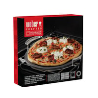 Weber Crafted 8861 kameň na pizzu na gril, rovnomerné udržiavanie tepla, chrumkavé cesto na pizzu, sivý, s oceľovými rukoväťami, používaný stav 8