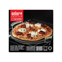 Weber Crafted 8861 kameň na pizzu na gril, rovnomerné udržiavanie tepla, chrumkavé cesto na pizzu, sivý, s oceľovými rukoväťami, používaný stav 6