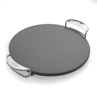 Weber Crafted 8861 kameň na pizzu na gril, rovnomerné udržiavanie tepla, chrumkavé cesto na pizzu, sivý, s oceľovými rukoväťami, používaný stav 1