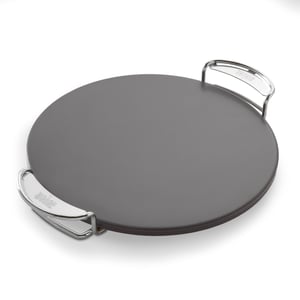 Piatră pentru pizza Weber Crafted 8861 pentru grătar, retenție uniformă a căldurii, blat de pizza crocant, gri, cu mânere din oțel, stare utilizată