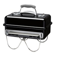 Prenosný gril na drevené uhlie Weber Go-Anywhere s poklopom, skladacími nohami, porcelánom smaltovanou nádobou, reguláciou prúdenia vzduchu, na kempovanie 1