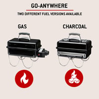 Prenosný gril na drevené uhlie Weber Go-Anywhere s poklopom, skladacími nohami, porcelánom smaltovanou nádobou, reguláciou prúdenia vzduchu, na kempovanie 4