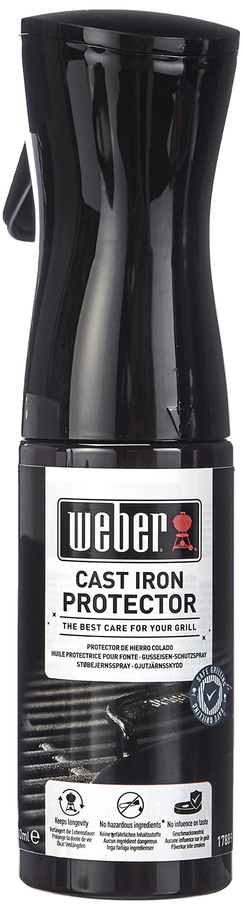 Weber sprej na ochranu liatiny 200 ml, jemný rozprašovač, ochrana proti hrdzi pre grilovacie rošty a liatinové prvky, bez obsahu prísad, bez vplyvu na chuť (17889)