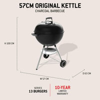 Gril na drevené uhlie Weber Original Kettle, 57 cm, smaltovaný, One-Touch - čierny 4