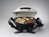 Weber Q1000 gázgrill, 43x32 cm grillfelület, 1 égő, porcelánzománcos öntöttvas rács, alumínium fedél, hordozható BBQ grill, titán színű (50060079) 10
