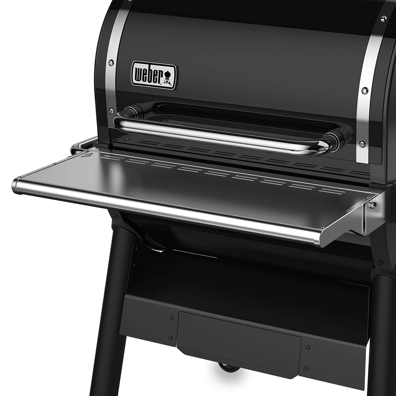 Skladací predný stolík pre Weber SmokeFire EX4 EPX4, strieborný (7002) – prídavná odkladacia plocha na gril, jednoduchá montáž, 72x25x10 cm