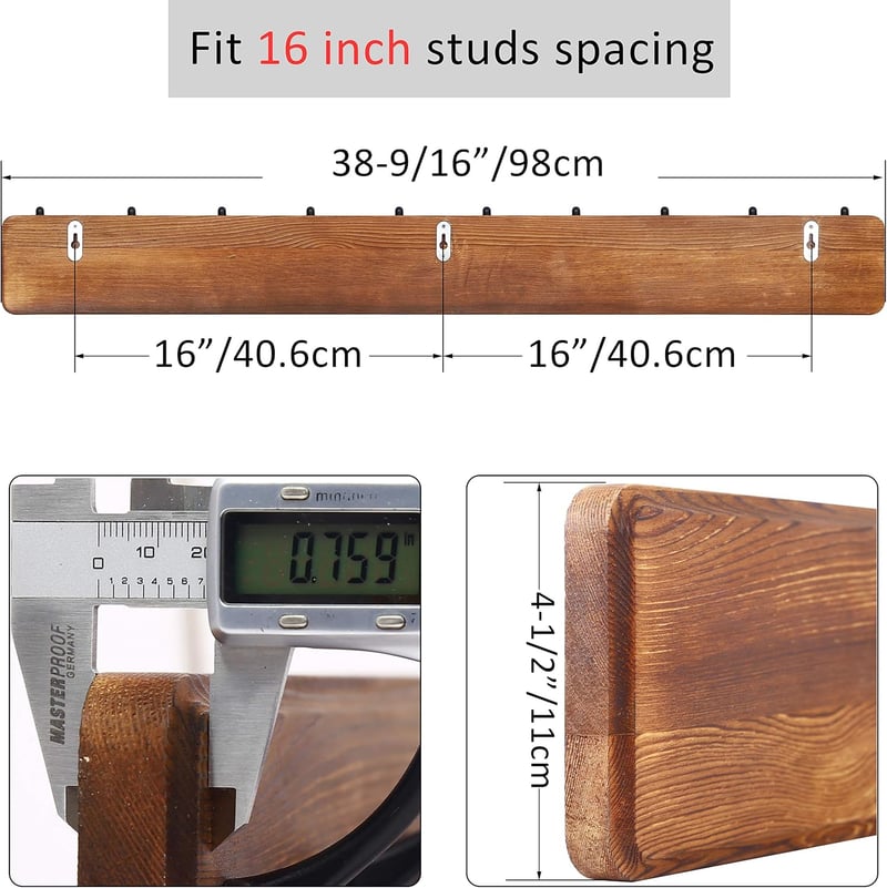 WEBI Rustic Falra Szerelhető Kabátakasztó 10 Horgos 98cm
