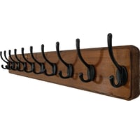 WEBI rustikalna zidna vješalica za kapute s 10 kuka - 98 cm - smeđa 1