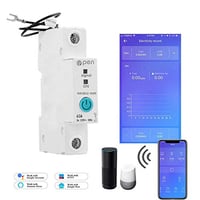 WEBN 63A WiFi Okos Fogyasztásmérő DIN Sín Energiamérő kWh Kapcsoló 1