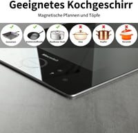 Weceleh 2 égős beépíthető indukciós főzőlap, érintésvezérlés, gyerekzár, 28cm, 3500W 5
