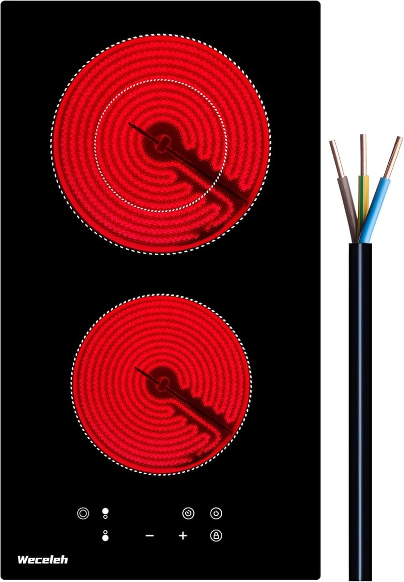 Plită vitroceramică încorporabilă Weceleh, 4 zone, 60 cm, 6000 W