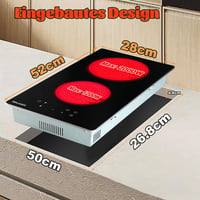 Plită vitroceramică încorporabilă Weceleh, 4 zone, 60 cm, 6000 W 6