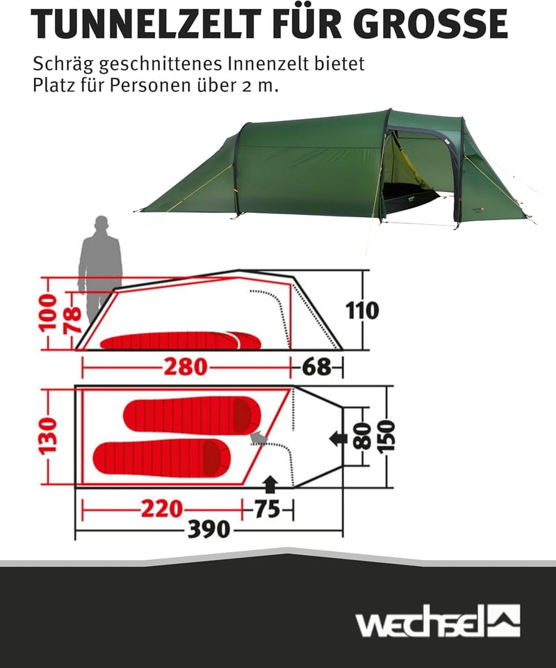 Wechsel Tempest 2 Zero-G alagút sátor kempinghez és túrázáshoz - 2 PERS.