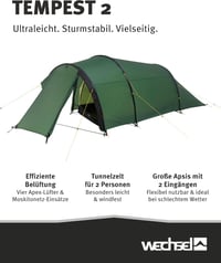 Wechsel Tempest 2 Zero-G alagút sátor kempinghez és túrázáshoz - 2 PERS. 2