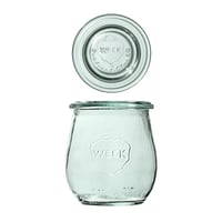 Set 12 borcane rotunde Weck Tulip 220 ml, transparente, mini borcane pentru conserve 1
