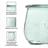 Set 12 borcane rotunde Weck Tulip 220 ml, transparente, mini borcane pentru conserve 5