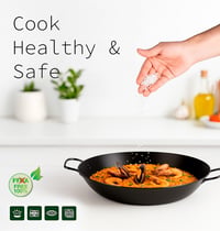 WECOOK! Paella panvica 46 cm, pre 12 osôb, nepriľnavý povrch Xylan Plus, vhodná na indukciu, plyn, sklokeramiku, vhodná do umývačky riadu 3