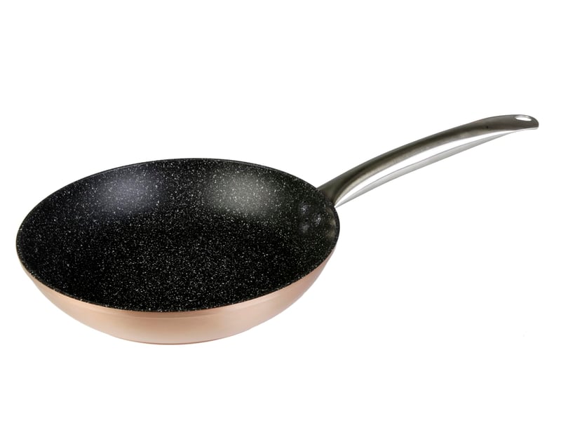 WECOOK! Profesionálna hliníková panvica 26 cm, indukčná, medená farba, nepriľnavý povrch bez PFOA, rukoväť z nehrdzavejúcej ocele, na všetky typy sporákov