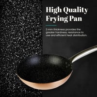 WECOOK! Profesionálna hliníková panvica 26 cm, indukčná, medená farba, nepriľnavý povrch bez PFOA, rukoväť z nehrdzavejúcej ocele, na všetky typy sporákov 5