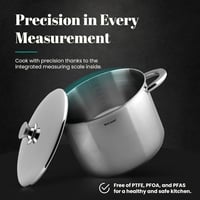 WECOOK rozsdamentes acélból készült fedeles edény 20 cm - 4.6 L 6