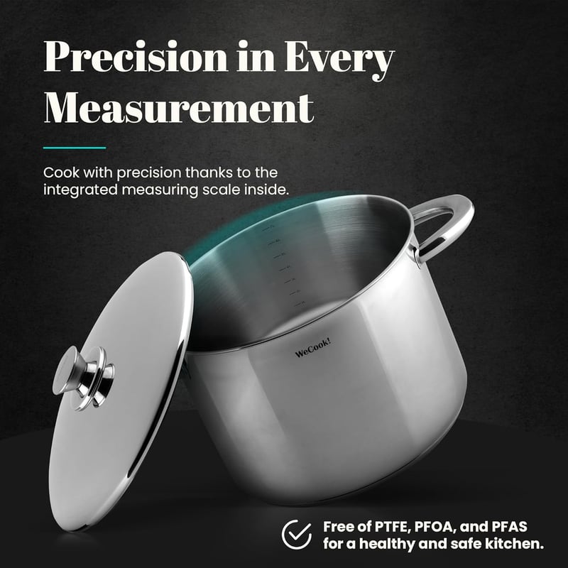 WECOOK rozsdamentes acélból készült fedeles edény 20 cm - 4.6 L