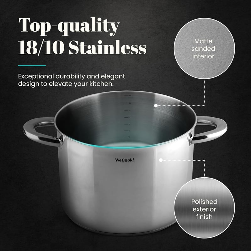 WECOOK rozsdamentes acélból készült fedeles edény 20 cm - 4.6 L