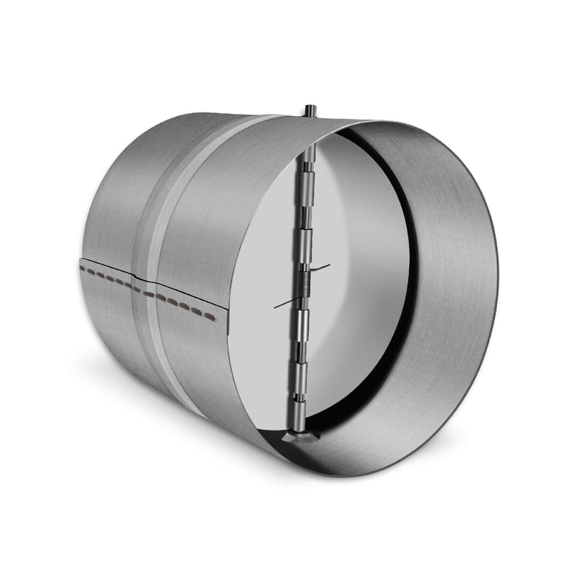Valvă antiretur WeCooper DN 100 mm pentru tubulatură de aerisire - Aliaj aluminiu-oțel, argintie, 160g