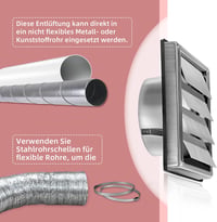 WeCooper Rozsdamentes Acél Szellőzőrács 150 mm - Állítható Lamellákkal, Időjárásálló Ezüst Szellőztető Nyílás Fürdőszobába, Konyhába 6