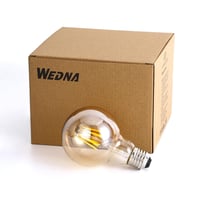 WEDNA Edison Vintage E27 LED žarulja, 6W prigušiva G80 žarulja, 2700K toplo bijela, 700 lm, jantarno staklo, retro dekorativna žarulja - 4 komada 8