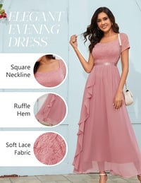Wedtrend Elegáns Esküvői Ruha Hosszú Csipke A-vonalú Fodros Chiffon 5