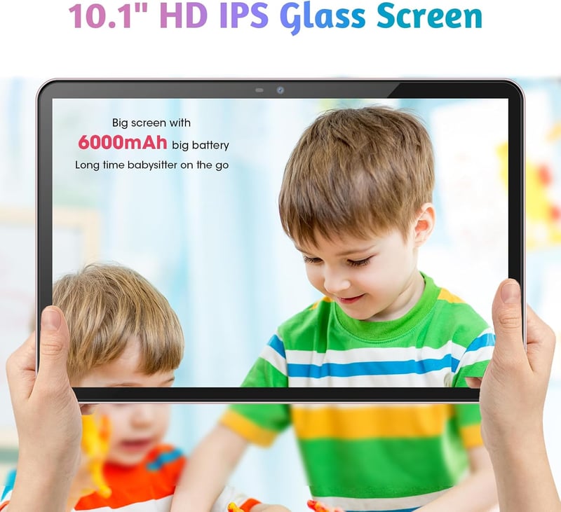 Weelikeit 10" Gyerektablet Android 14 Rendszerrel - 8GB RAM, 128GB Tárhely, 6000mAh Akkumulátor, Dupla Kamera, Rózsaarany Színben Kisgyermek
