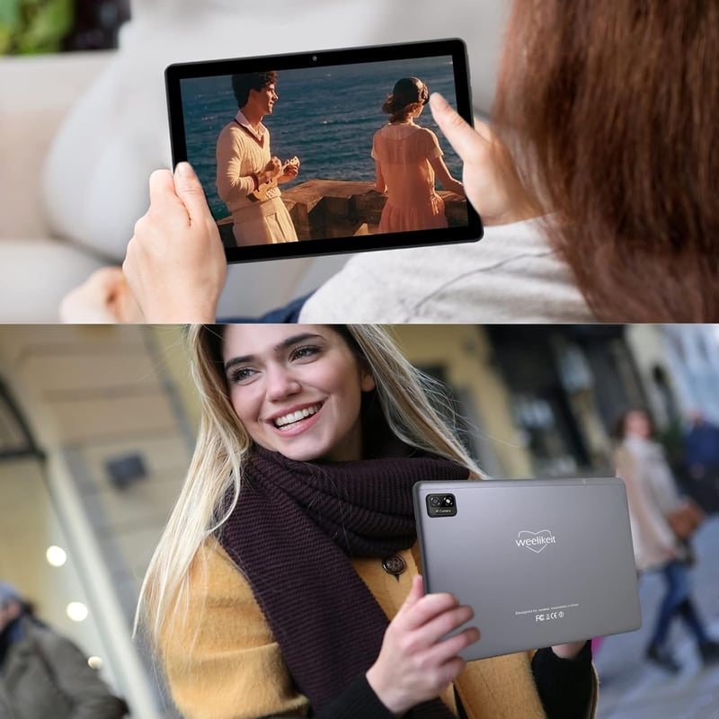 weelikeit 10 hüvelykes Android 12 tablet 6GB RAM 128GB tárhellyel, HD kijelzővel és tollal