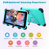 weelikeit 8 Colos Gyerek Tablet Android 2GB RAM 32GB Ütésálló Tok WiFi Zöld 4