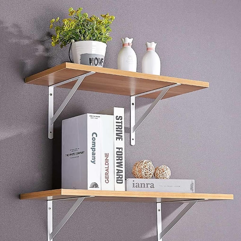 WEERSTONE 4 darabos fali polctartó konzol, 90 fokos acél polctartó szett, 300x190 mm fehér