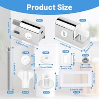 Set de 2 balamale metalice universale pentru capac WC cu închidere lentă WEFINEST 2