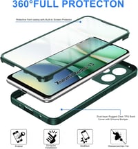WeiCase Xiaomi Redmi 13 4G átlátszó tok, 360° védelemmel, beépített képernyővédővel, ütésálló szilikon - Xiaomi Redmi 13 4G, Green 2