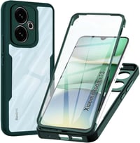 WeiCase Xiaomi Redmi 13 4G átlátszó tok, 360° védelemmel, beépített képernyővédővel, ütésálló szilikon - Xiaomi Redmi 13 4G, Green 1