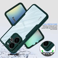 WeiCase Xiaomi Redmi 13 4G átlátszó tok, 360° védelemmel, beépített képernyővédővel, ütésálló szilikon - Xiaomi Redmi 13 4G, Green 5