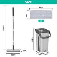 Set na upratovanie 2 v 1 Weiclianhp s vedrom, 122 cm rukoväťou z nehrdzavejúcej ocele a 3 návlekmi z mikrovlákna, na čistenie a sušenie podláh 7