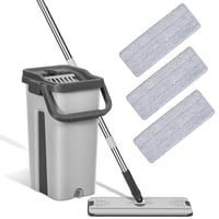 Set na upratovanie 2 v 1 Weiclianhp s vedrom, 122 cm rukoväťou z nehrdzavejúcej ocele a 3 návlekmi z mikrovlákna, na čistenie a sušenie podláh 1
